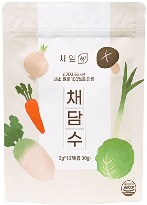 새잎 채담수 이유식육수 채수티백, 1개, 30g