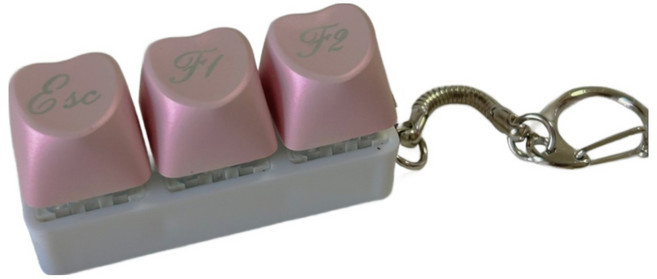 앤유 하트 키보드 키캡 키링, 핑크  3구, 1개