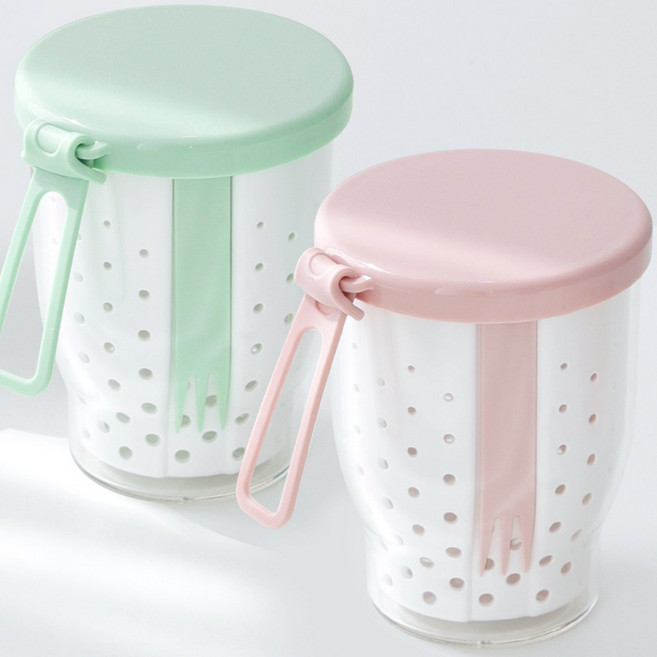 1+1 네오플램 후르츠팟 샐러드 과일컵 과일통 푸르츠팟 도시락통 런치팟 700ml 2P 핑크+민트, 2개