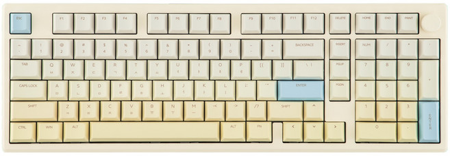 EPOMAKER GALAXY100 Lite 한글버전 알루미늄 유무선 기계식 키보드 QMK/VIA, 제조사축, 마블 화이트축, 옐로우
