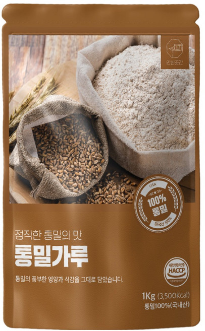 안심곳간 통밀가루, 5개, 1kg