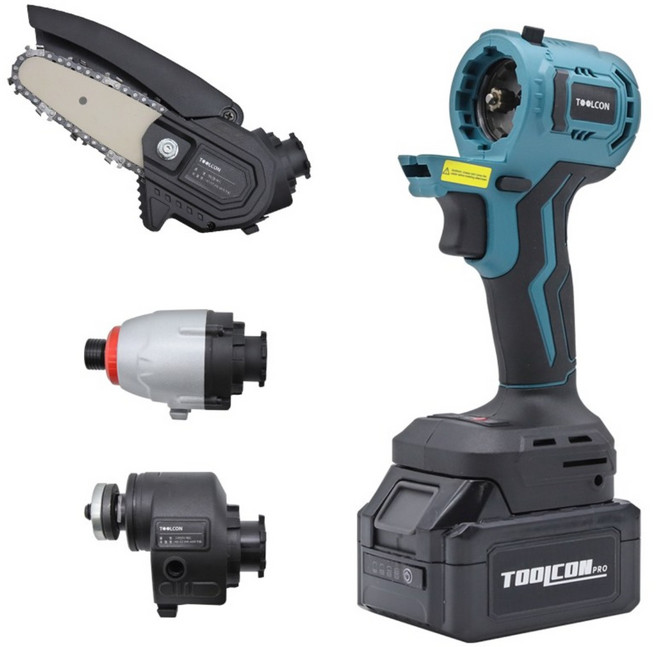 툴콘 3in1 멀티콤보드릴 충전 21V 전동 드릴 세트 MB-4000 (임팩드릴/그라인더/체인톱), 1개