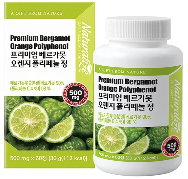 네추럴라이즈 베르가못 폴리페놀정 식약처 HACCP 인증 100% / 지중해 식단, 1개, 60정 - 쿠팡