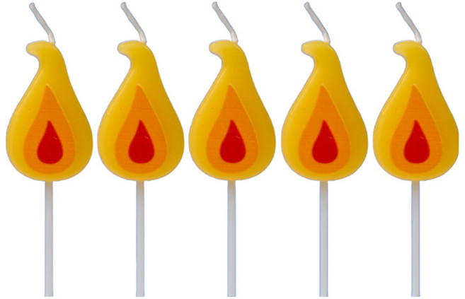 소방관 위트 있는 불꽃 디자인 생일 초 5개 불타오르네 파이어, 20g