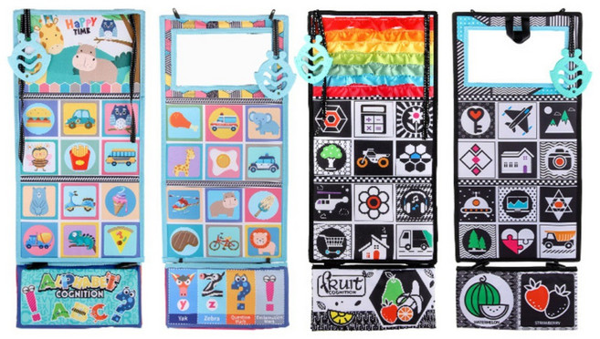 몬테소리 장난감 촉감놀이책 아기체육관 초점책, 블랙 & 화이트, 1개