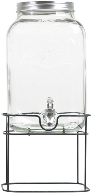 와이어 쥬스 음료 디스펜서 8L 카페 유리, 1개