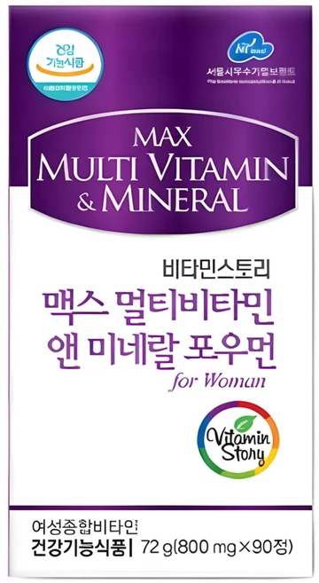 비타민스토리 맥스 멀티비타민 앤 미네랄 포우먼, 180정, 1개 - 쿠팡