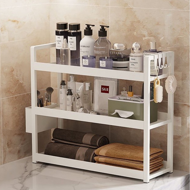 매이노 수납 정리대 책상 선반, 3단, 화이트