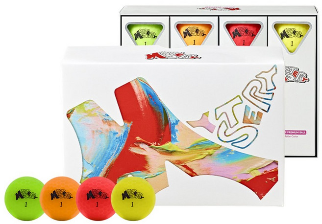 미스테리골프 M3 Line 3Pc 3피스 골프공, 3피스 무광 컬러, 1개, 12개입