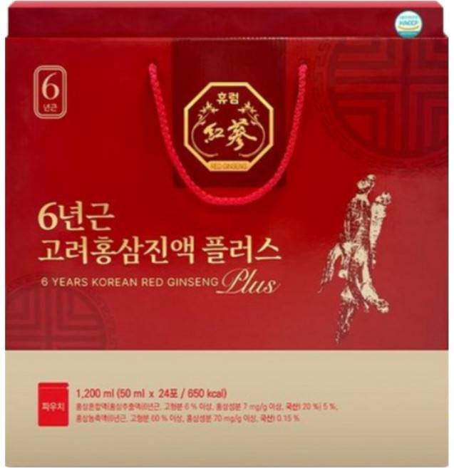 휴럼 6년근 고려홍삼 진액플러스 50ml*24포, 1개, 1.2L
