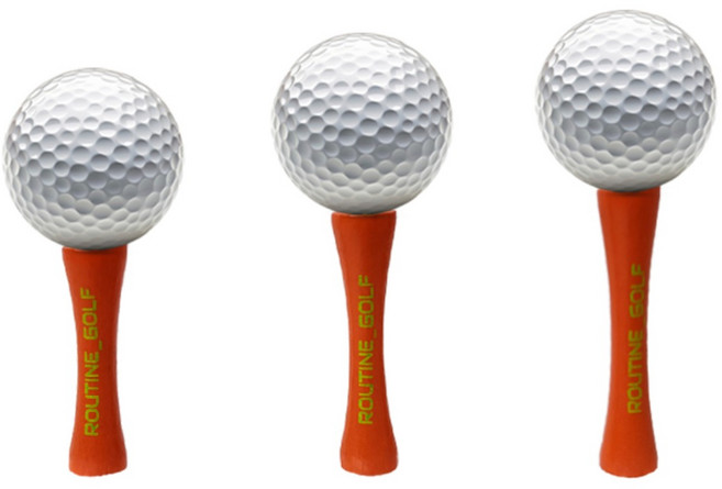 루틴골프 높이조절 우드티 골프티 나무티 골프티꽂이 루틴골프티 50P, 50개, 오렌지