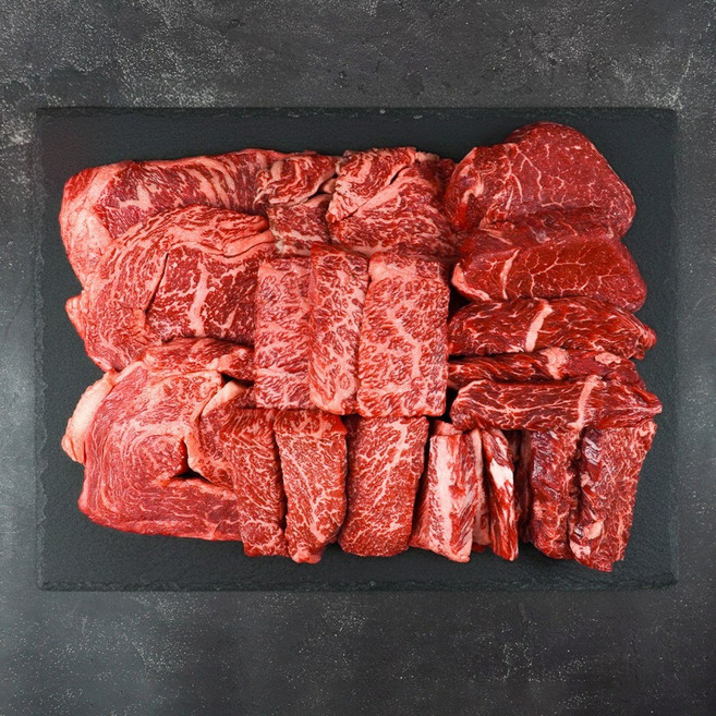 [오늘출발] 1++등급 투뿔 한우 구이용 선물세트 1.6kg 절개 대나무 냉장 소고기 / 고급선물포장, 1세트