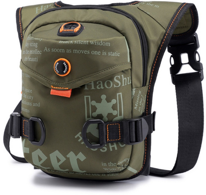 바르고 남성 바이크 싸이클 체스트 허벅지 숄더 레그 미니 크로스백, 다크그린, 1개