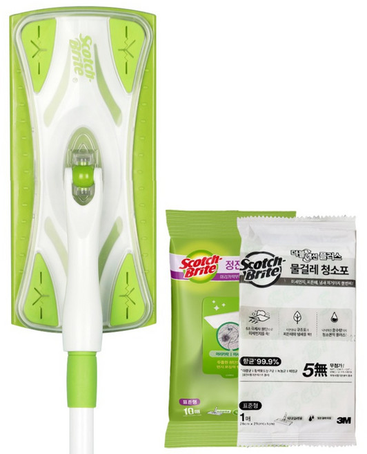 3M 스카치브라이트 막대걸레 표준형+정전기10매+물걸레1매+훅걸이1p, 1세트
