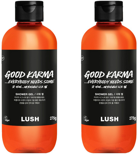 러쉬 굿 카마 에브리바디 니즈 썸 바디워시 샤워 젤, 275g, 2개