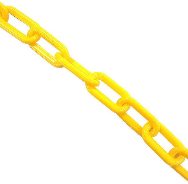 플라스틱 체인 8mm X 10M 연결고리 O형 2P + S형 2P 세트 주차, 노랑, 1개