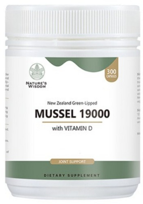 뉴질랜드 네이처스위즈덤 초록입홍합 19000mg, 5개, 300정