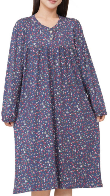 제이지몰 원피스 잠옷 여성 꽃무늬 홈웨어 봄 가을 겨울 편한 스판 임산부 실내복