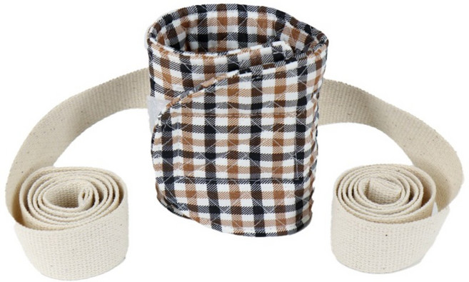 손목 억제대 누빔끈형 사지 억제대 손 치매 환자 장갑 억제대, 1 닥스무늬, 1개