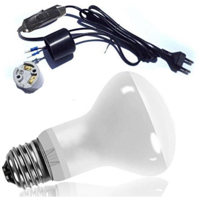 병아리 닭 양계장 닭장 보온 중간스위치 220V 코드선 100W 전구세트, 1개