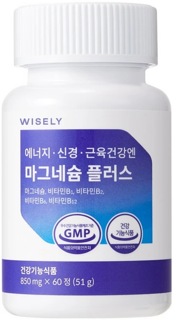 와이즐리 에너지 신경 근육 건강엔 마그네슘 플러스(2개월분), 60정, 1세트 - 쿠팡