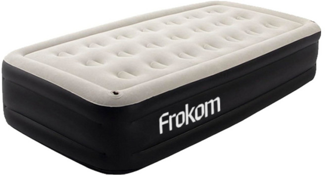 여름특가 Frokom 1인용 에어매트 내장 에어펌프 캠핑 에어매트리스 휴대용 자충 에어매트 싱글 매트리스