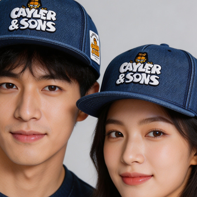 코어루크리에이티브 남여공용 빅사이즈 스냅백 데님 힙합 모자 심플 볼캡