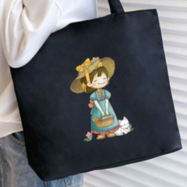 데일리 소녀감성 여성 지퍼형 에코백 가벼운 여자 빅사이즈 대형 쇼퍼백 숄더백 가방