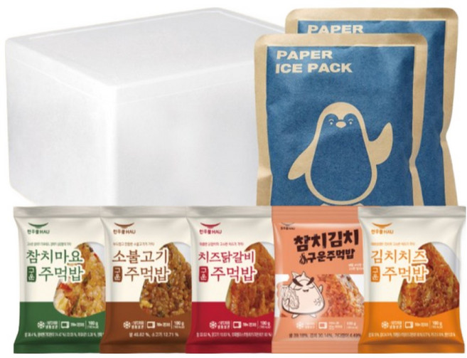 한우물 구운주먹밥 5종 15봉(소불고기 참치마요 치즈닭갈비 참치김치 김치치즈), 1세트, 1.5kg