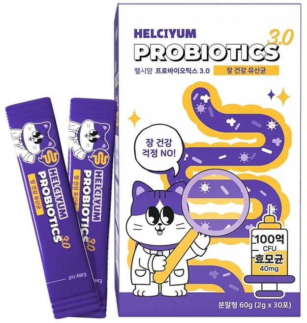 헬시얌 강아지 유산균 구토 설사 변비 구강 구취 장건강 소화기능개선 면연력, 30회분, 장건강/유산균, 1개 - 쿠팡