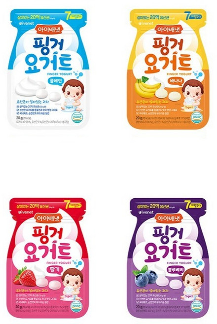 아이배냇 베베 핑거 요거트 4종세트, 4가지맛 4종, 80g, 3세트