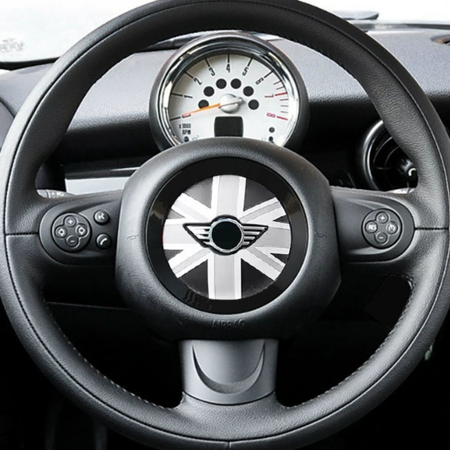 미니쿠퍼 3D 가죽 핸들 데코 스티커 R시리즈 F시리즈(F66제외), 1개, 10.블랙잭R