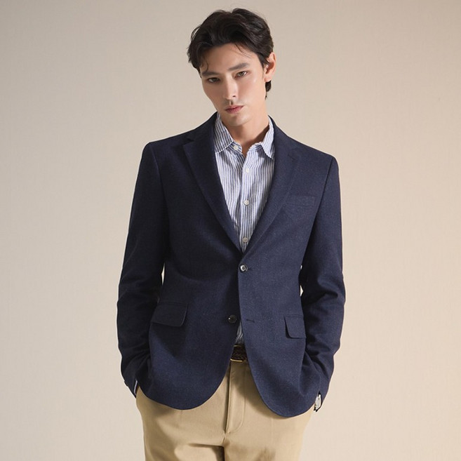 [이청청옴므] 데일리 린넨 자켓 남성 출근룩 여름린넨 BFDBMCJ102 네이비