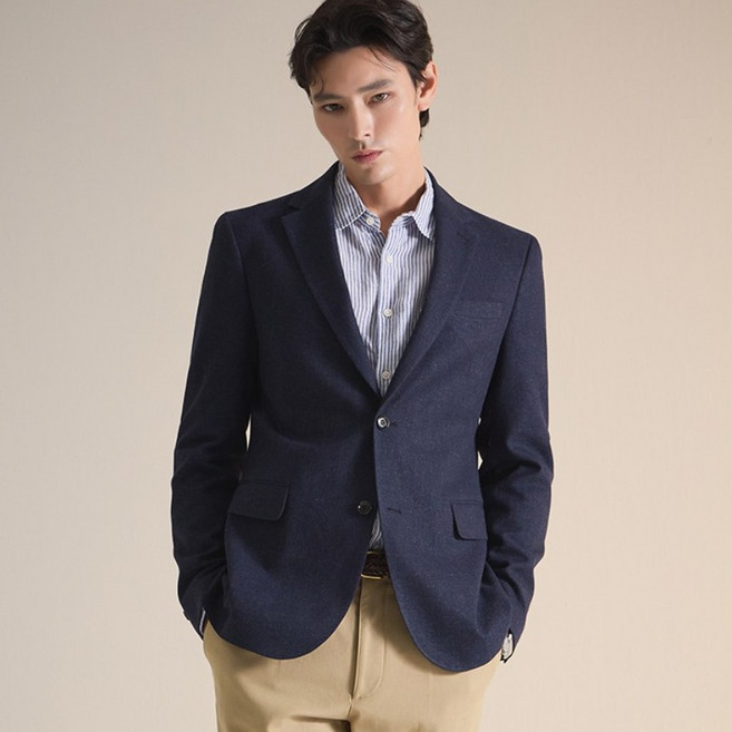 [이청청옴므] 데일리 린넨 자켓 남성 출근룩 여름린넨 BFDBMCJ102 네이비