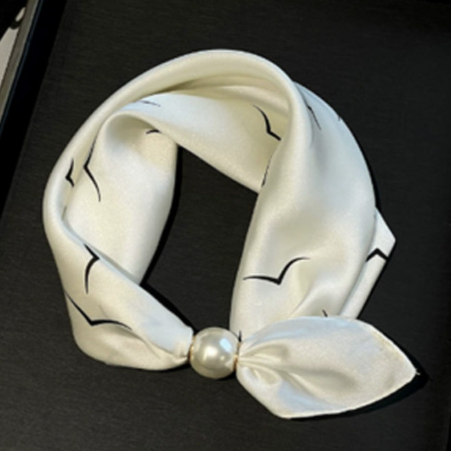 여성 스카프 우아한 자석 마그네넥틱 스카프 프렌치 로맨틱 진주 버클 스카프 k-551