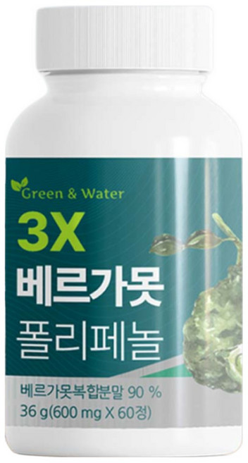 그린앤워터 3X 베르가못 폴리페놀 정 36g, 4개, 60정