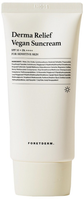 포레덤 더마 릴리프 비건 무향 무기자차 선크림 SPF50+ PA++++, 50ml, 2개