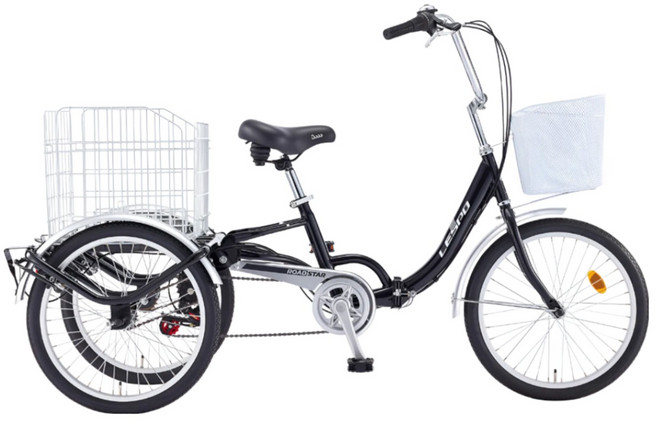 2026 삼천리 20 로드스타 5.0F 7단 세발 자전거 어르신 자전거 어버이 날 선물, 1개, 157cm, 블랙