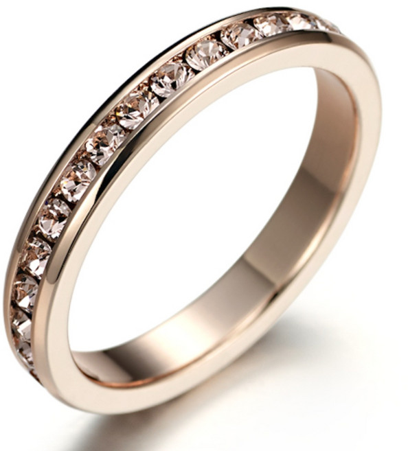 엘르 14K GOLD PLATED 스와로브스키 스톤 이터너티 링 반지 ELBRWR139