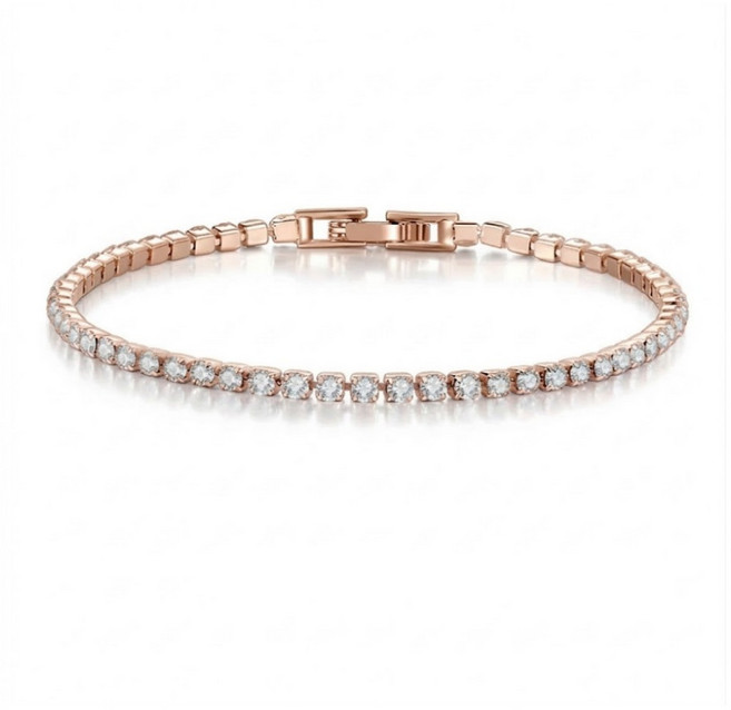 BAMUU 여성 테니스팔찌 2mm 실버 로즈골드 여자친구 생일선물 + 선물케이스 증정