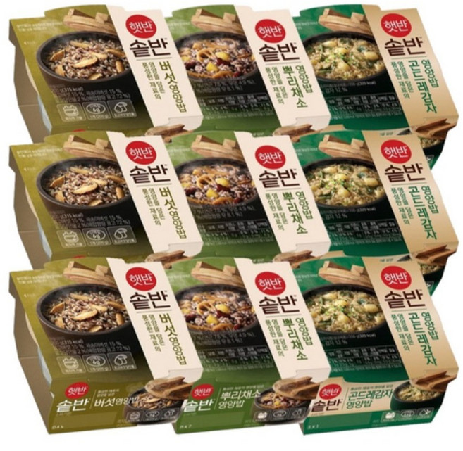 CJ 햇반솥반 혼합 (버섯영양밥+뿌리채소영양밥+곤드레감자영양밥 각 )