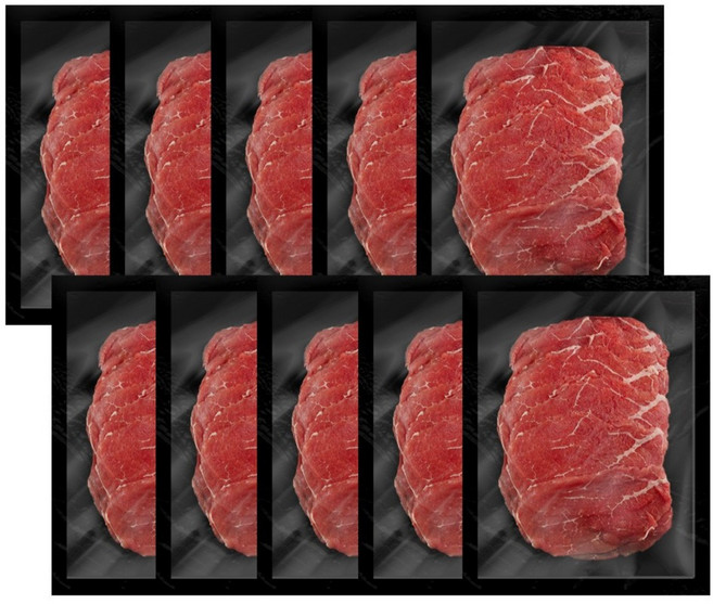 홍두깨살 슬라이스 육전용 샤브샤브용 식단&헬스 소포장 호주산 소고기 (지방제거), 10개, 200g