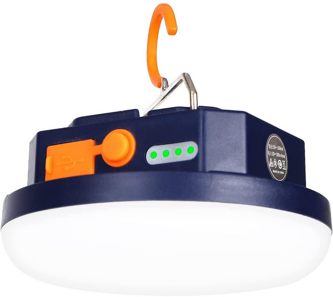 카자리코 캠핑 LED 랜턴 아웃도어 텐트 3색조명 자석부착 작업등 고리걸이 C-TYPE USB 충전식, 단색랜턴, 1개