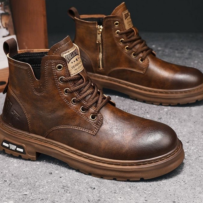 남성 부츠 하이힐 남성 코튼 신발 겨울 기모 보온 남성 신발