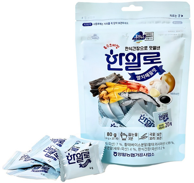 영월농협 동강마루 코인육수 한알로 멸치해물맛, 3개, 80g
