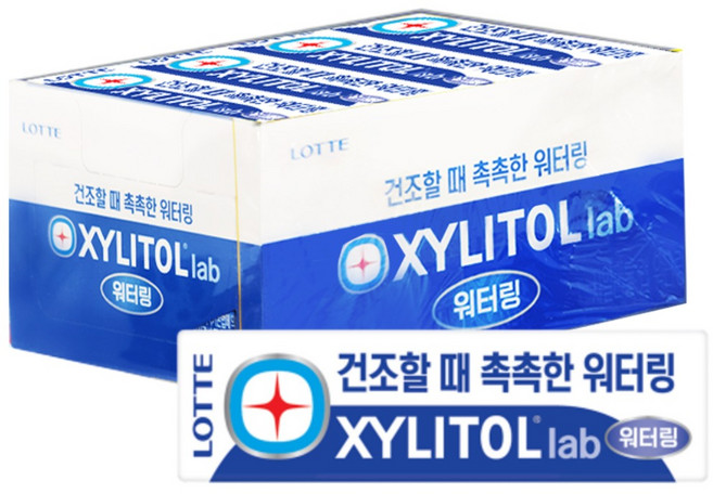 롯데 자일리톨 랩 워터링 껌, 15개, 24g