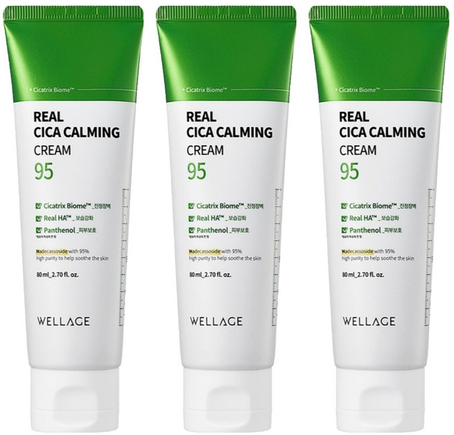 WELLAGE 唯拉珠 積雪草舒緩鎮靜面霜, 80ml, 3條