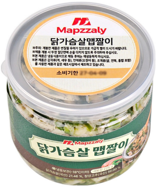 셰프애찬 부드러운 닭가슴살과 매콤한 청양고추 닭가슴살 맵짤이, 1개, 225g