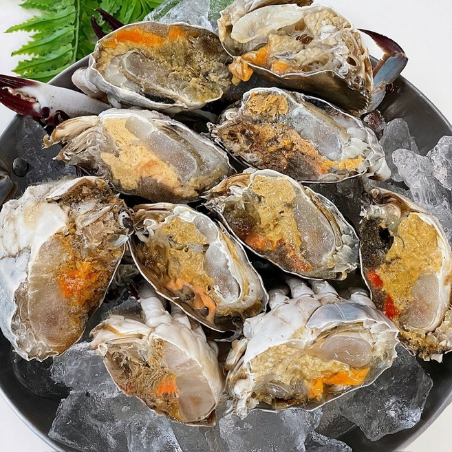 국내산 연평도 급냉 특품 손질 절단 암꽃게, 1박스, 2kg(12-24조각)절단 암꽃게