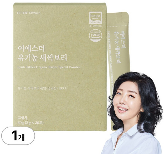 [본사직영] 여에스더 유기농 새싹보리 유기가공식품, 60g, 1박스